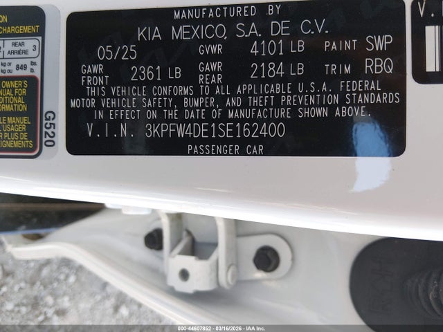 Aukcja sprzedaży 2025 Kia K4 Gt-line, vin: 3KPFW4DE1SE162400, numer aukcji: 44607852