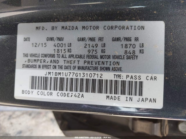 Продажа на аукционе авто 2016 Mazda Mazda3 I Sport, vin: JM1BM1U77G1310712, номер лота: 44607859