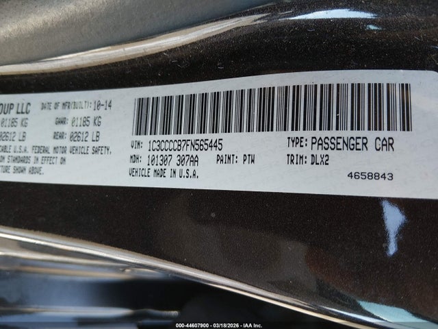 2015 Chrysler 200 C მანქანა იყიდება აუქციონზე, vin: 1C3CCCCB7FN565445, აუქციონის ნომერი: 44607900