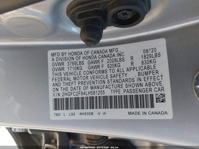 Honda Civic Sport 2020 2HGFC2F84LH581255 Image 9