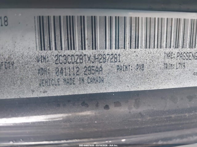 Продажа на аукционе авто 2018 Dodge Challenger R/t, vin: 2C3CDZBTXJH287281, номер лота: 44607939