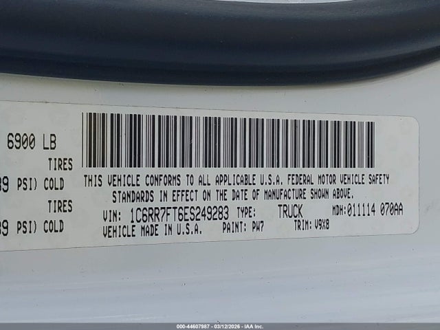 44607987 :رقم المزاد ، 1C6RR7FT6ES249283 vin ، 2014 Ram 1500 Express مزاد بيع