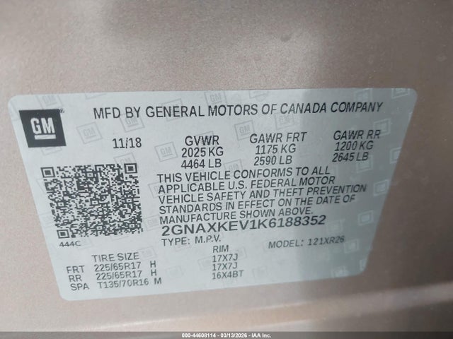 Chevrolet EQUINOX LT 2019 2GNAXKEV1K6188352 Image 9