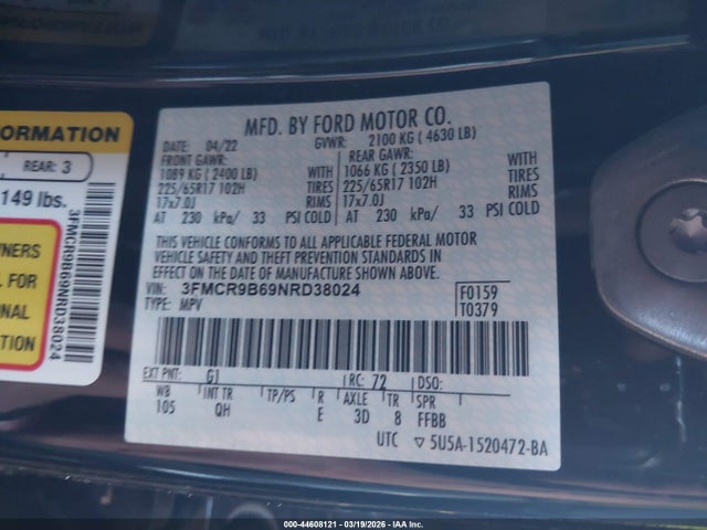 3FMCR9B69NRD38024 Ford Bronco Sport Big Bend