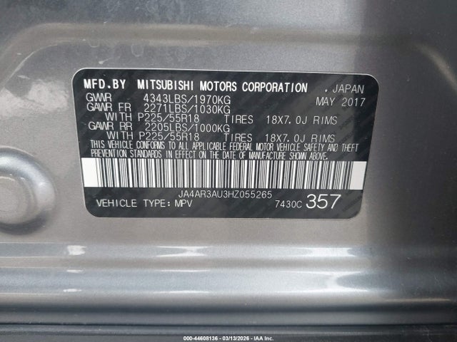 Aukcja sprzedaży 2017 Mitsubishi Outlander Sport 2.0 Le, vin: JA4AR3AU3HZ055265, numer aukcji: 44608136