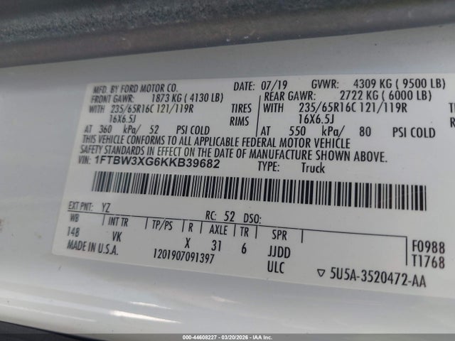Ford Transit-350 2019 1FTBW3XG6KKB39682 Image 9