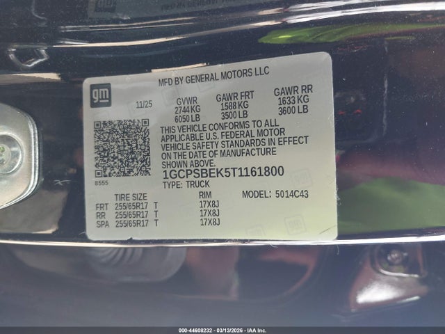 1GCPSBEK5T1161800 Chevrolet Colorado Wt