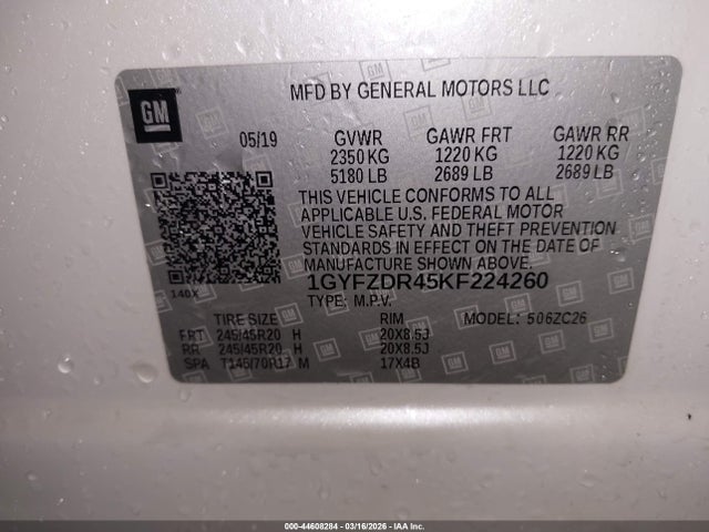 Aukcja sprzedaży 2019 Cadillac Xt4 Premium Luxury, vin: 1GYFZDR45KF224260, numer aukcji: 44608284
