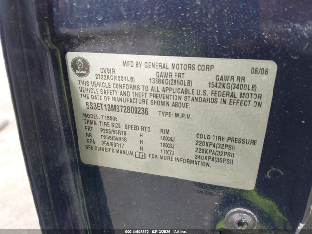 2007 SAAB 9-7X 5S3ET13M372800236 Photo 8