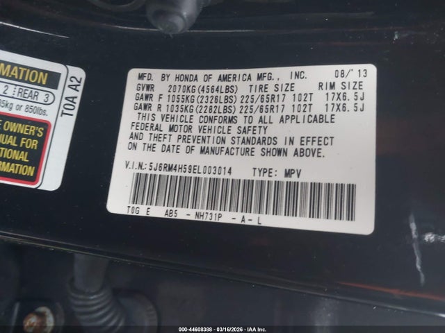 5J6RM4H59EL003014 Honda CR-V EX