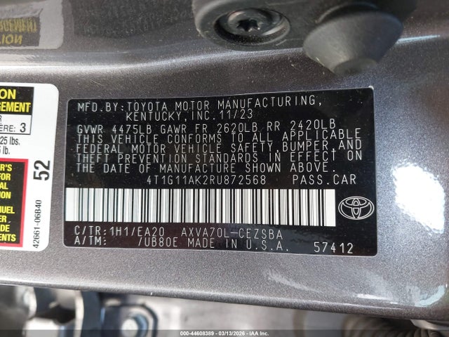 2024 TOYOTA CAMRY 4T1G11AK2RU872568 Photo 8