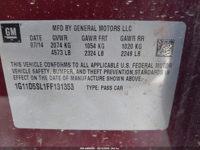 1G11D5SL1FF131353 Chevrolet MALIBU 2LT