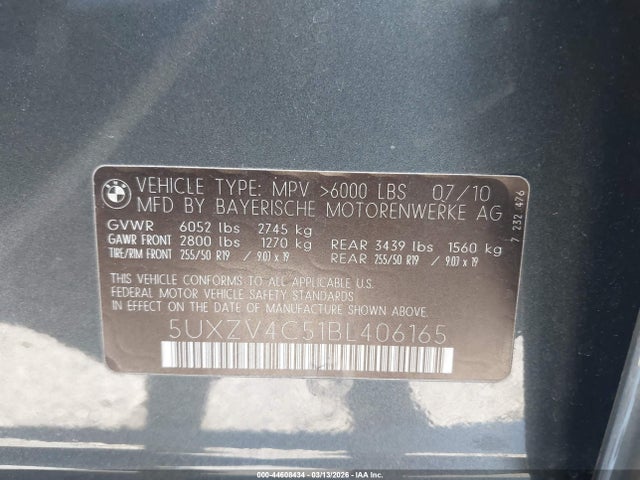 2011 BMW X5 5UXZV4C51BL406165 Photo 8