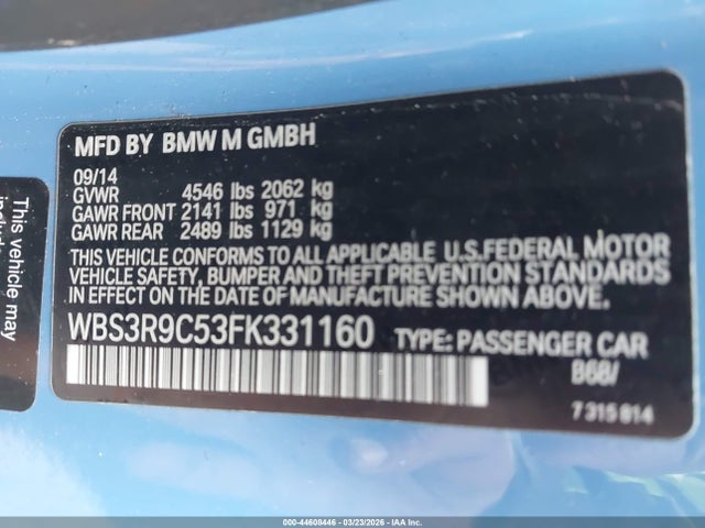 WBS3R9C53FK331160 BMW M4