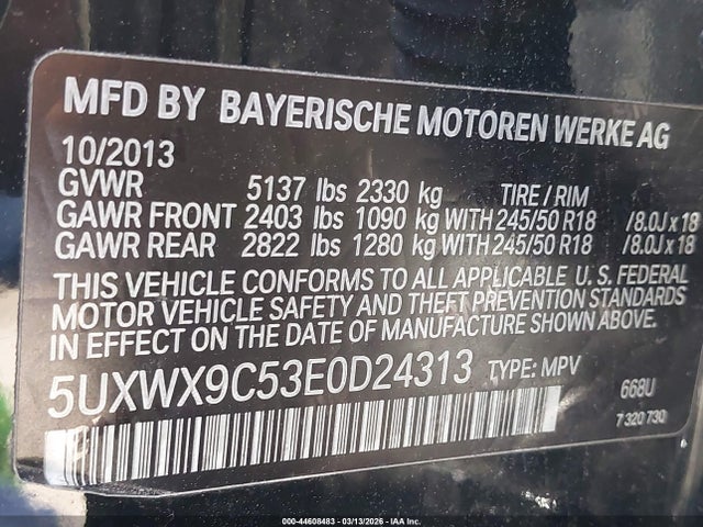 5UXWX9C53E0D24313 BMW X3 Xdrive28i