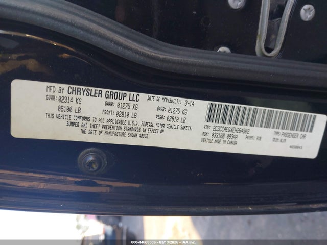 44608506 :رقم المزاد ، 2C3CCAEGXEH264902 vin ، 2014 Chrysler 300c مزاد بيع
