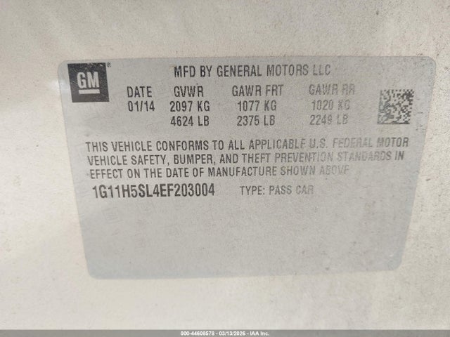 1G11H5SL4EF203004 Chevrolet Malibu 1lz
