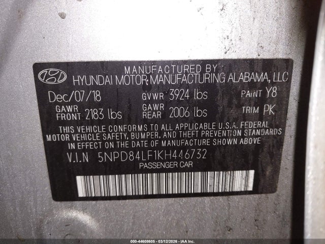 Hyundai Elantra Limited 2019 5NPD84LF1KH446732 Image 9
