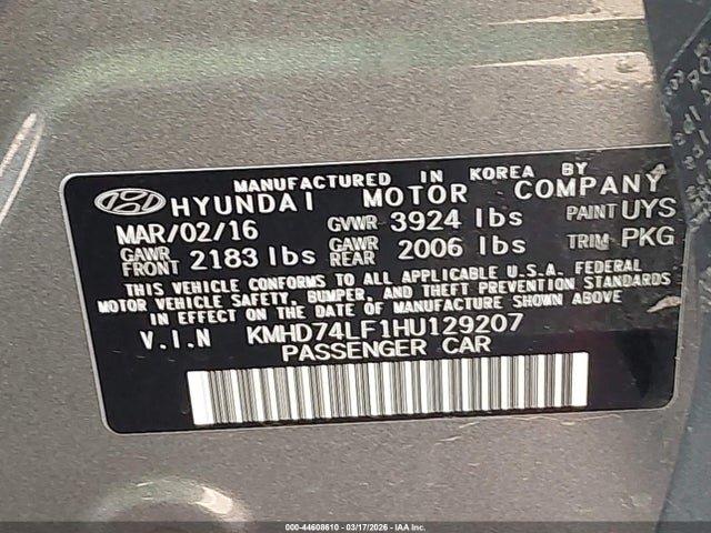 Hyundai ELANTRA SE 2017 KMHD74LF1HU129207 Image 9
