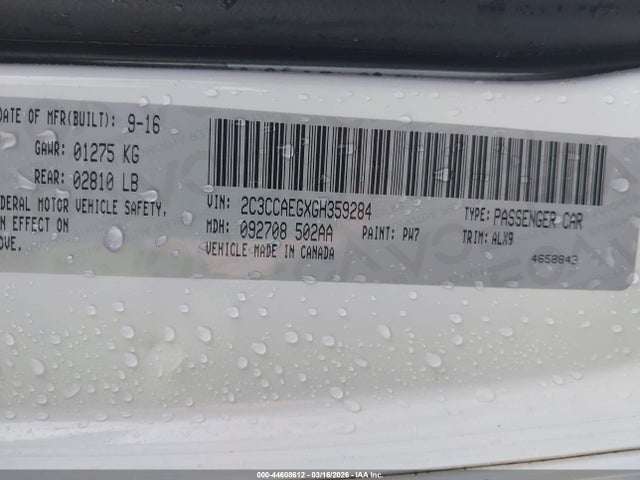 Продажа на аукционе авто 2016 Chrysler 300c, vin: 2C3CCAEGXGH359284, номер лота: 44608612