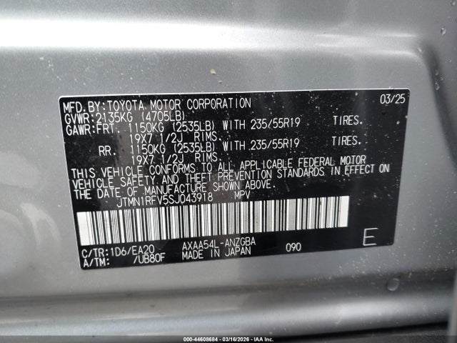 JTMN1RFV5SJ043918 Toyota Rav4 Limited