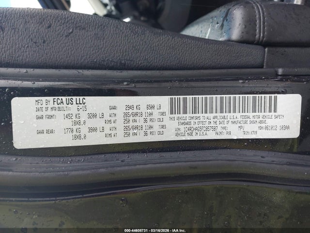 Aukcja sprzedaży 2015 Dodge Durango Sxt, vin: 1C4RDHAG5FC857587, numer aukcji: 44608731