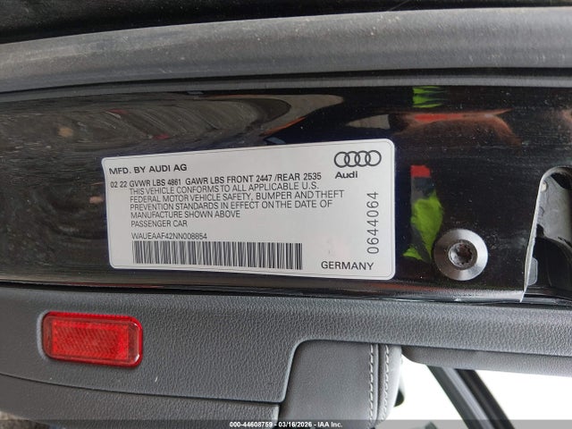 2022 AUDI A4 WAUEAAF42NN008854 Photo 8