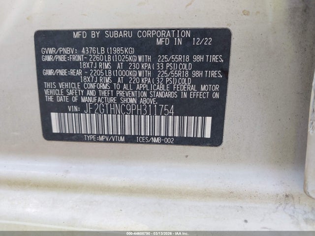 2023 SUBARU CROSSTREK JF2GTHNC9PH311754 Photo 8