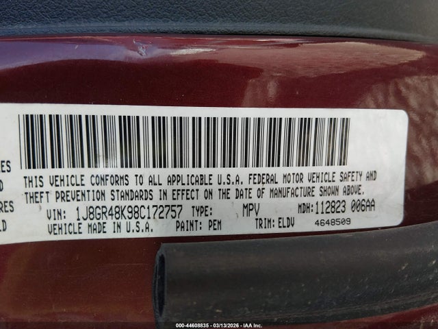 Aukcja sprzedaży 2008 Jeep Grand Cherokee Laredo, vin: 1J8GR48K98C172757, numer aukcji: 44608835