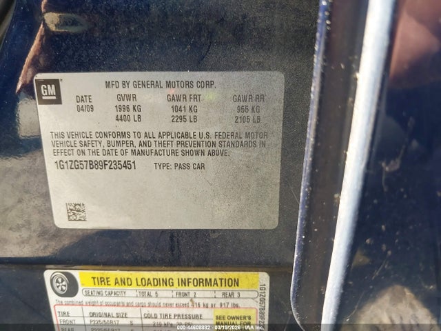 2009 CHEVROLET MALIBU 1G1ZG57B89F235451 Photo 8