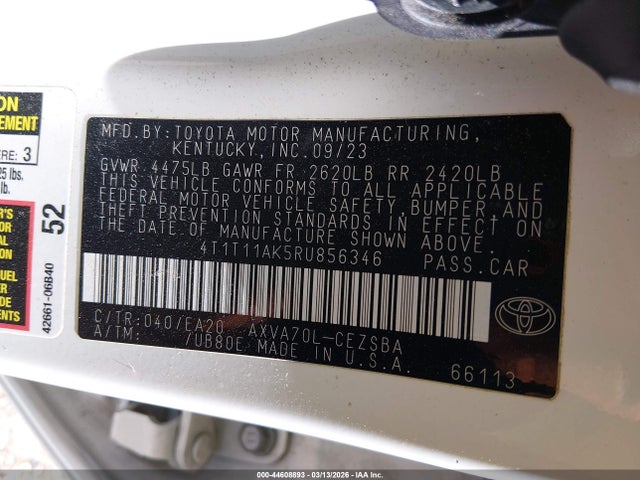 4T1T11AK5RU856346 Toyota CAMRY SE