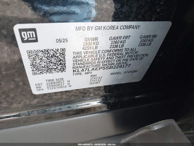 44608975 :رقم المزاد ، KL47LAEP5SB229177 vin ، 2025 Buick Envista Preferred Fwd مزاد بيع