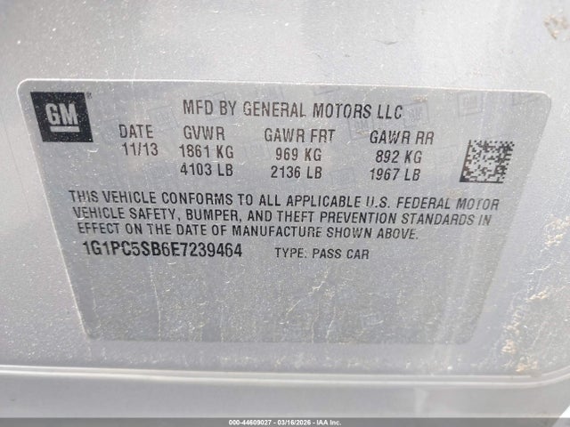 2014 CHEVROLET CRUZE 1G1PC5SB6E7239464 Photo 8