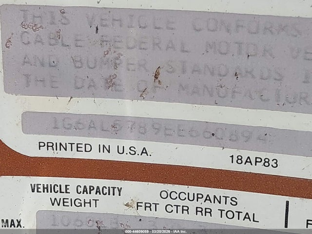 1984 CADILLAC ELDORADO 1G6AL5789EE660894 Photo 8