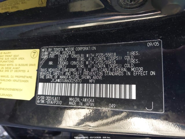 Продажа на аукционе авто 2006 Lexus Rx 400h, vin: JTJHW31U860025870, номер лота: 44609092