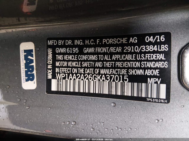 2016 PORSCHE CAYENNE WP1AA2A26GKA37015 Photo 8