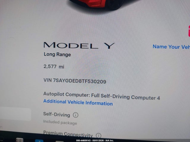 7SAYGDED8TF530209 Tesla Model Y