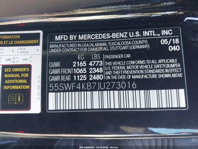 55SWF4KB7JU273016 Mercedes-Benz C 300 4matic