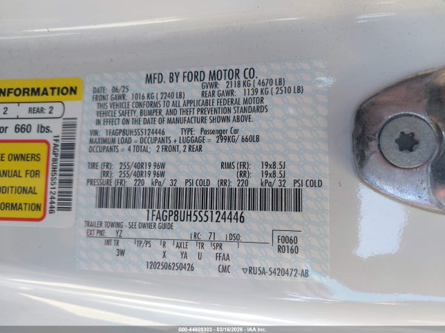 Ford Mustang Ecoboost Premium 2025 1FAGP8UH5S5124446 Image 9