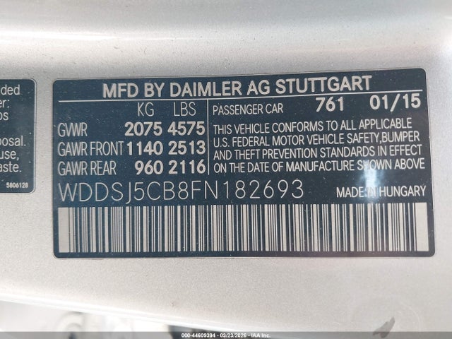 Продаж на аукціоні авто 2015 Mercedes-benz Cla 45 Amg 4matic, vin: WDDSJ5CB8FN182693, номер лоту: 44609394
