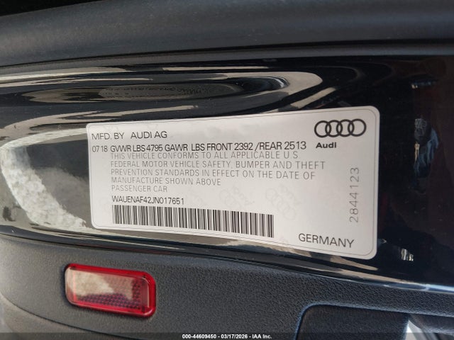 WAUENAF42JN017651 Audi A4 2.0t Premium/2.0t Tech Premium