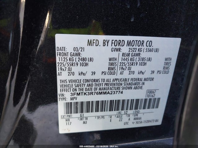 Ford Mustang Mach-e Premium 2021 3FMTK3R76MMA23774 Image 9