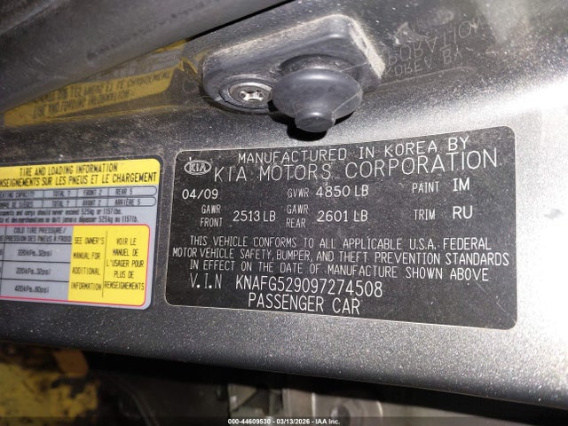Продаж на аукціоні авто 2009 Kia Rondo Lx, vin: KNAFG529097274508, номер лоту: 44609530