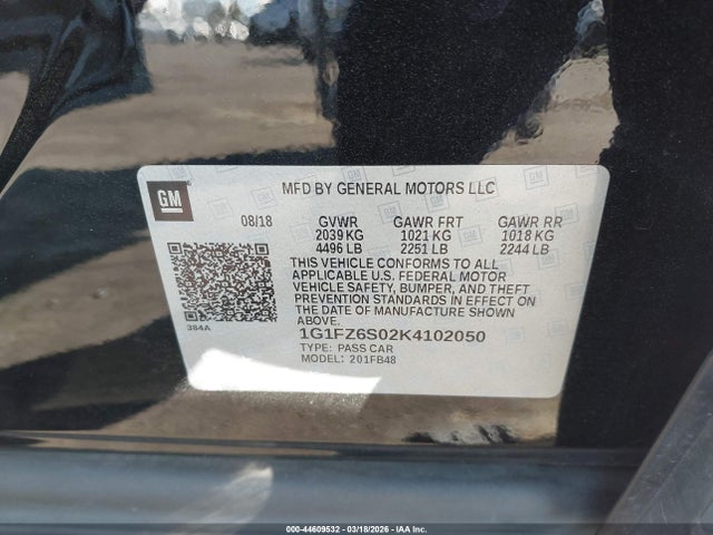 1G1FZ6S02K4102050 Chevrolet Bolt Ev Premier