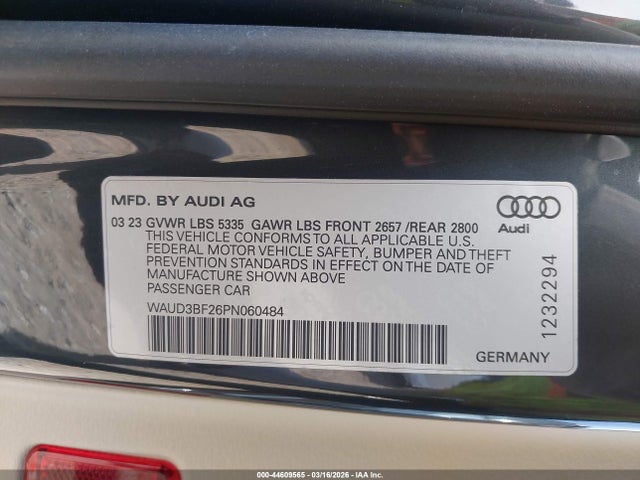 WAUD3BF26PN060484 Audi A6 Premium 45 Tfsi Quattro S Tronic