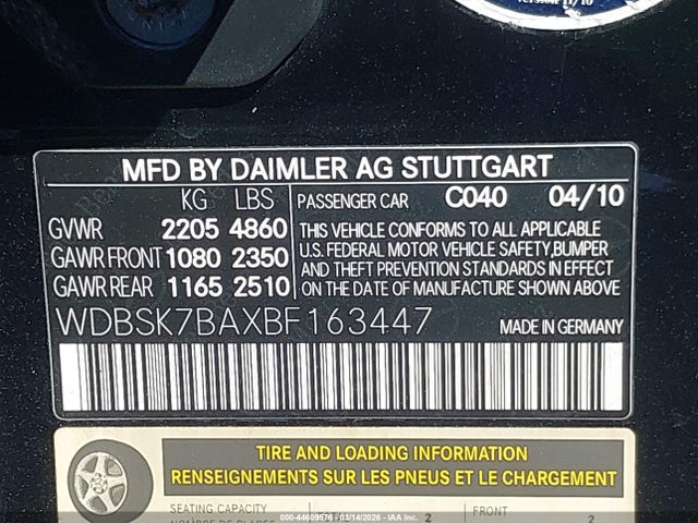 2011 MERCEDES-BENZ SL 550 WDBSK7BAXBF163447 Photo 8