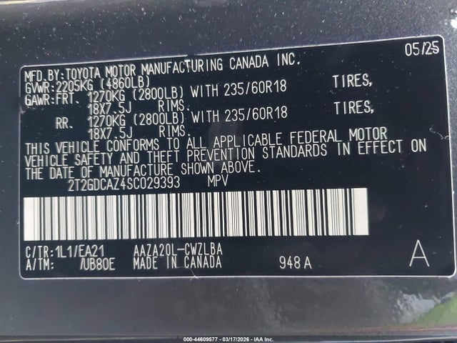 2025 Lexus Nx 250 Premium მანქანა იყიდება აუქციონზე, vin: 2T2GDCAZ4SC029393, აუქციონის ნომერი: 44609577