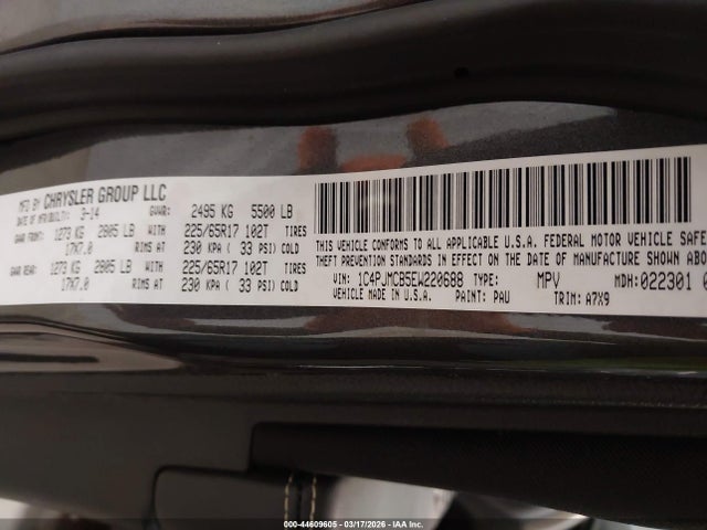 1C4PJMCB5EW220688 Jeep Cherokee Latitude