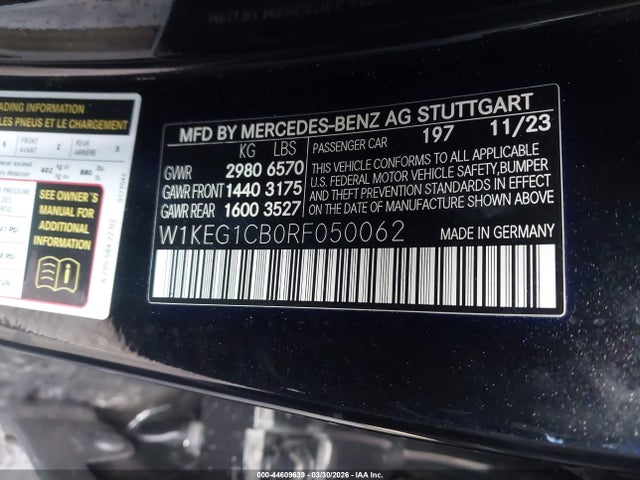 Aukcja sprzedaży 2024 Mercedes-benz Eqe 350 4matic, vin: W1KEG1CB0RF050062, numer aukcji: 44609639