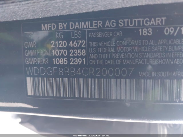 Продаж на аукціоні авто 2012 Mercedes-benz C 300 Luxury 4matic, vin: WDDGF8BB4CR200007, номер лоту: 44609640